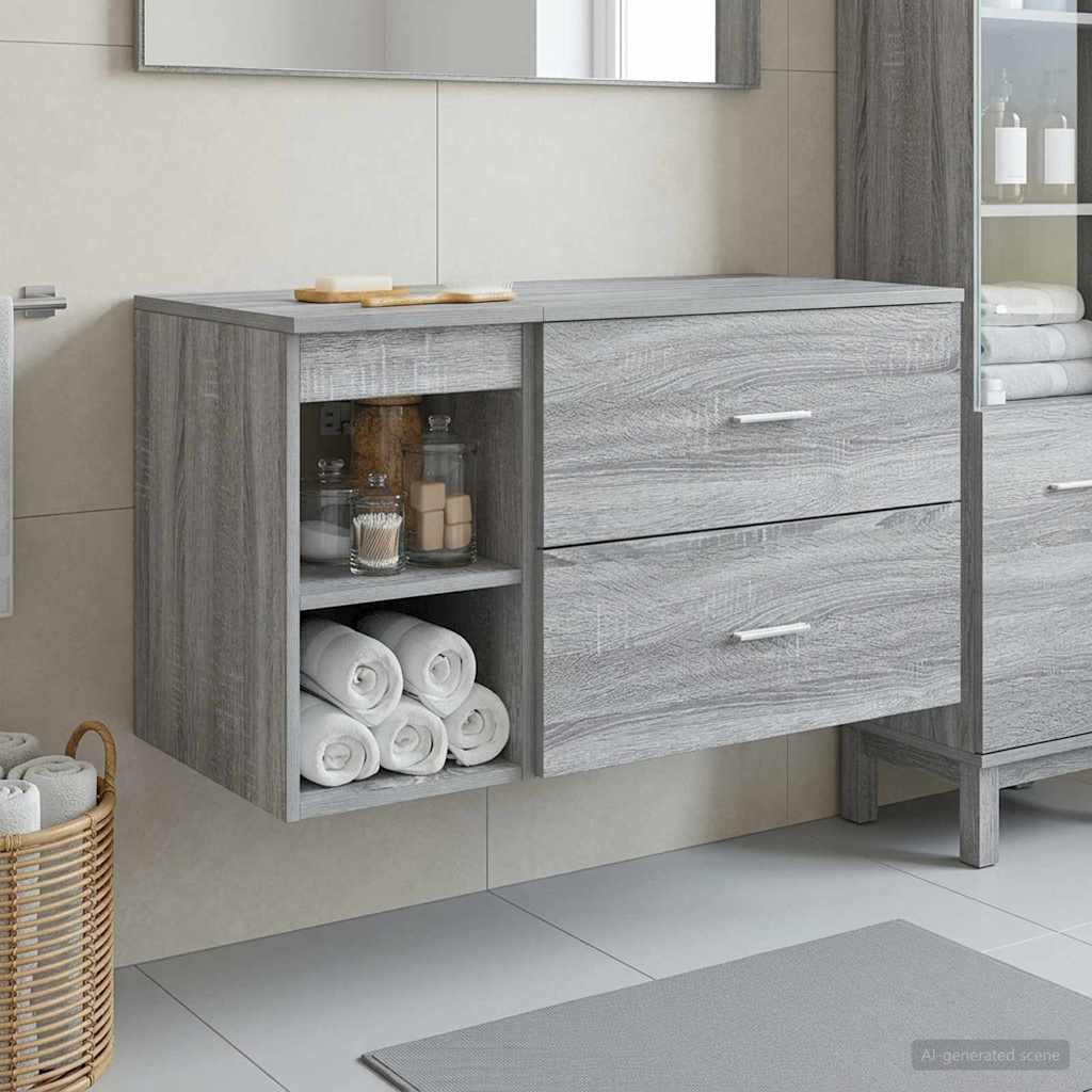 Set di mobili per il bagno 2 pcs Sonoma grigio | homemem39