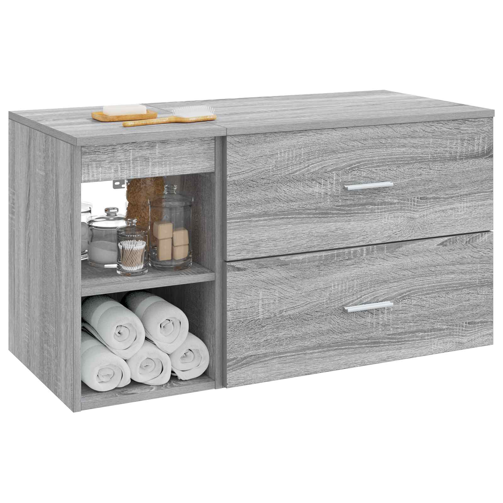 Set di mobili per il bagno 2 pcs Sonoma grigio | homemem39