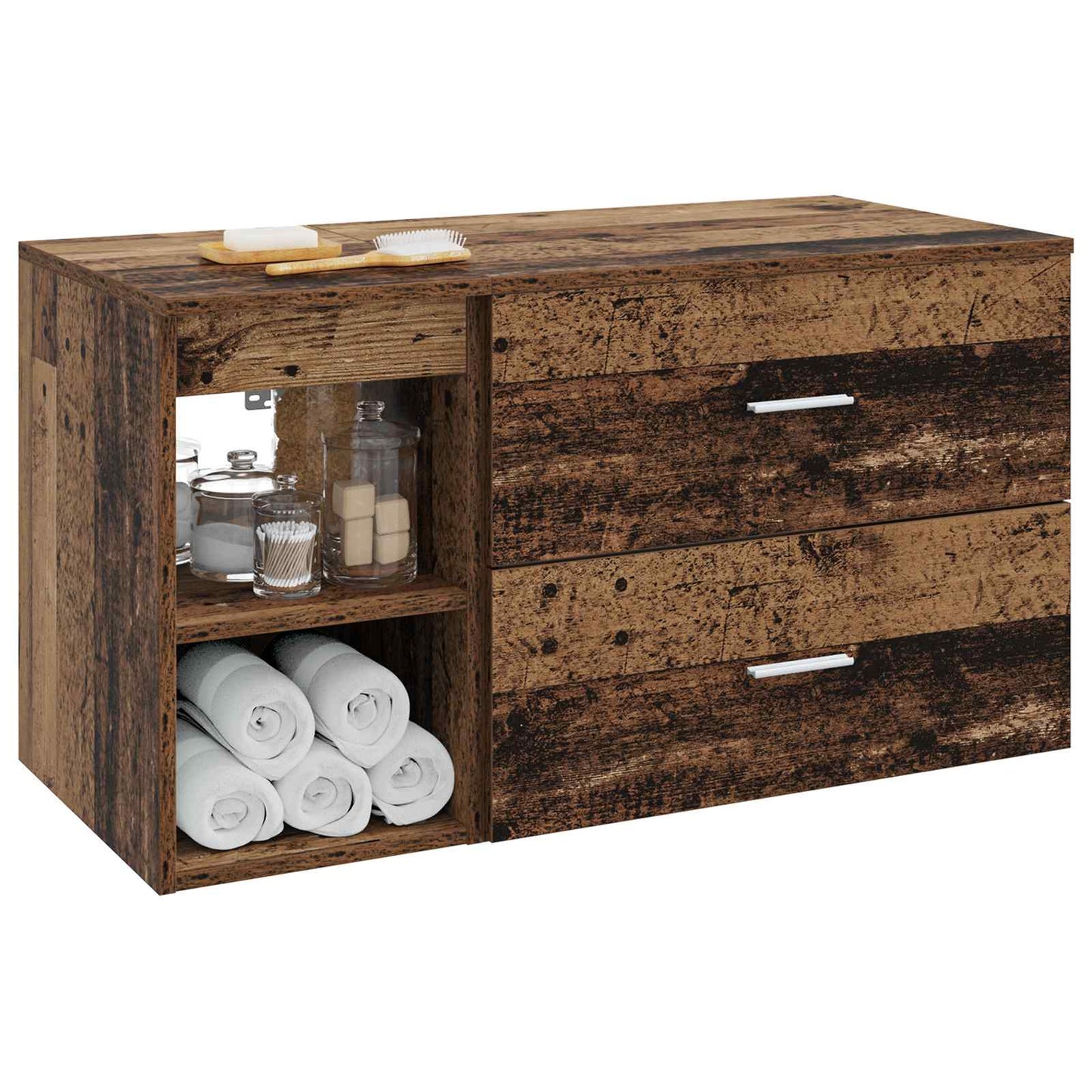 Set di mobili per il bagno 2 pcs Legno antico | homemem39