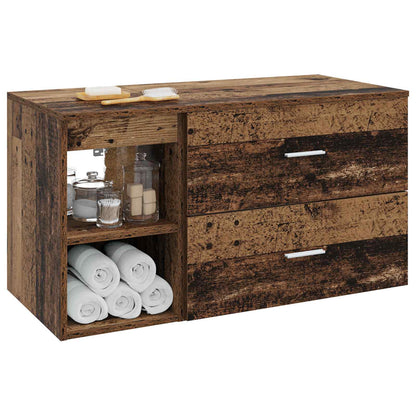 Set di mobili per il bagno 2 pcs Legno antico | homemem39