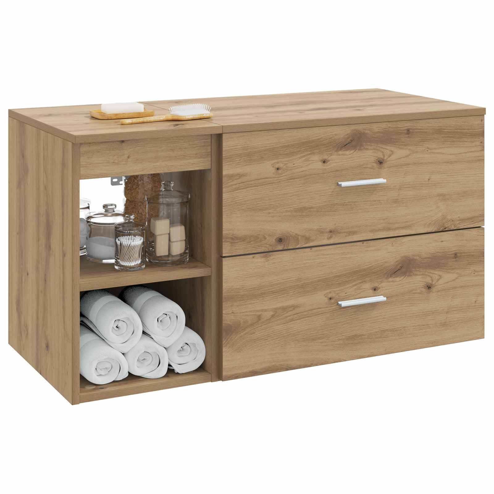 Set di mobili per il bagno 2 pz Rovere Artigianale | homemem39