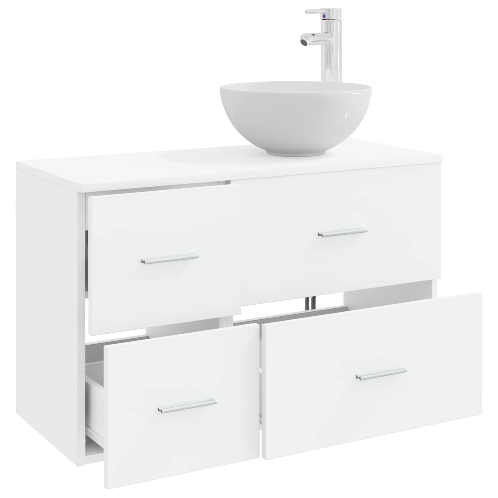 Set di mobili per il bagno 2 pcs Bianco Legno ingegnerizzato | homemem39