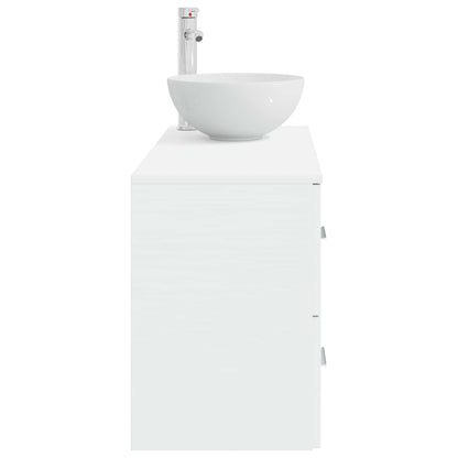 Set di mobili per il bagno 2 pcs Bianco Legno ingegnerizzato | homemem39