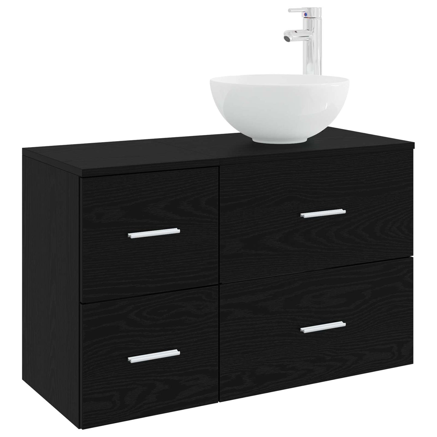 Set di mobili per il bagno 2 pcs Rovere Nero | homemem39