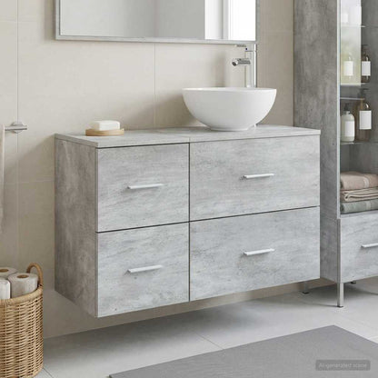 Set di mobili per il bagno 2 pcs Grigio Cemento | homemem39
