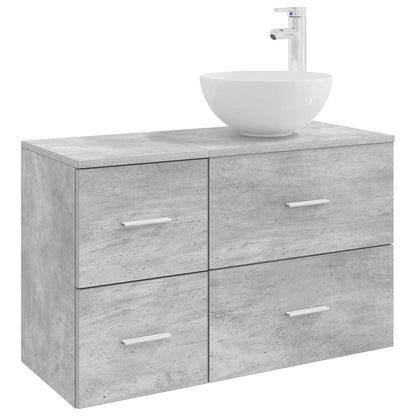 Set di mobili per il bagno 2 pcs Grigio Cemento | homemem39