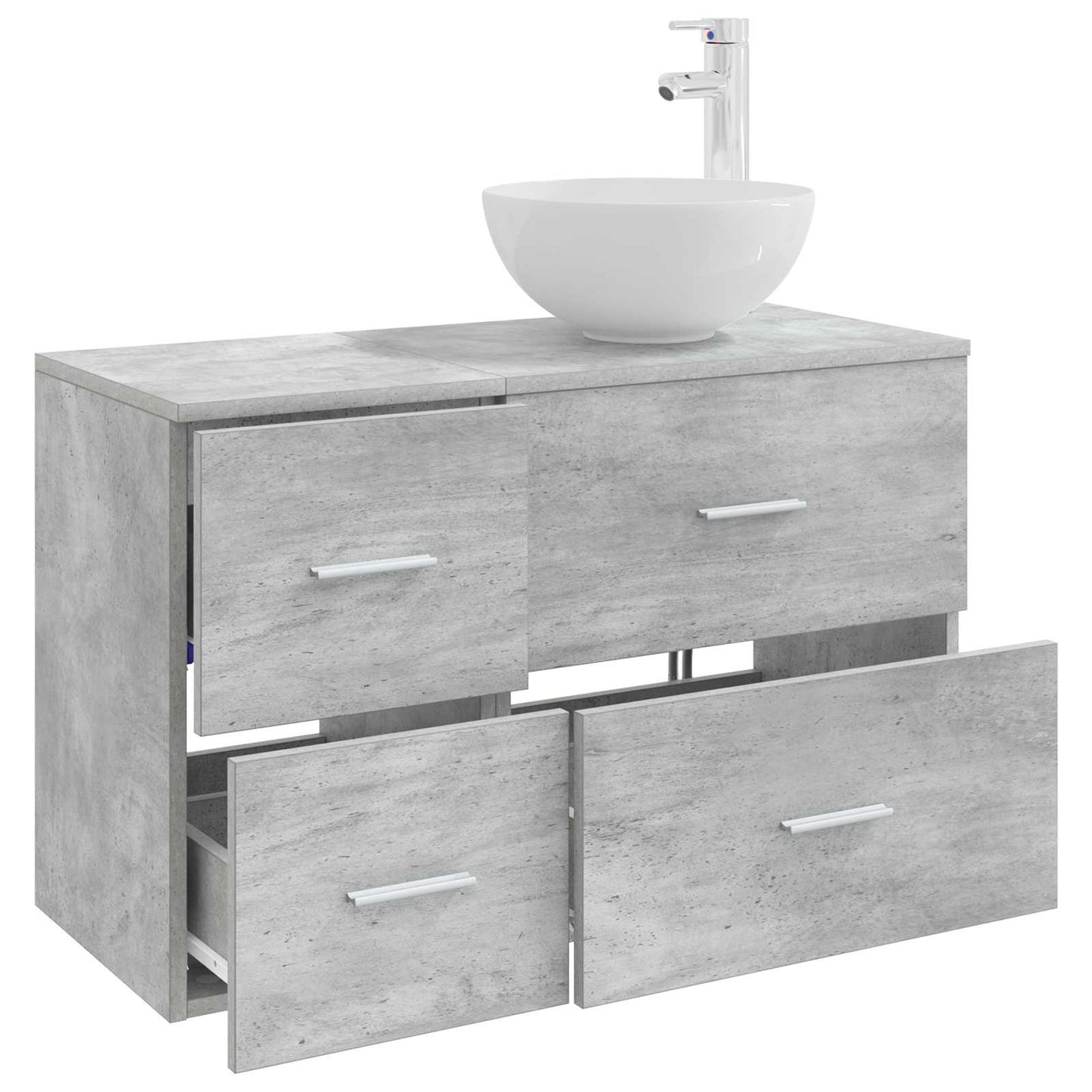 Set di mobili per il bagno 2 pcs Grigio Cemento | homemem39