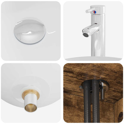 Set di mobili per il bagno 2 pcs Rovere Fumo | homemem39