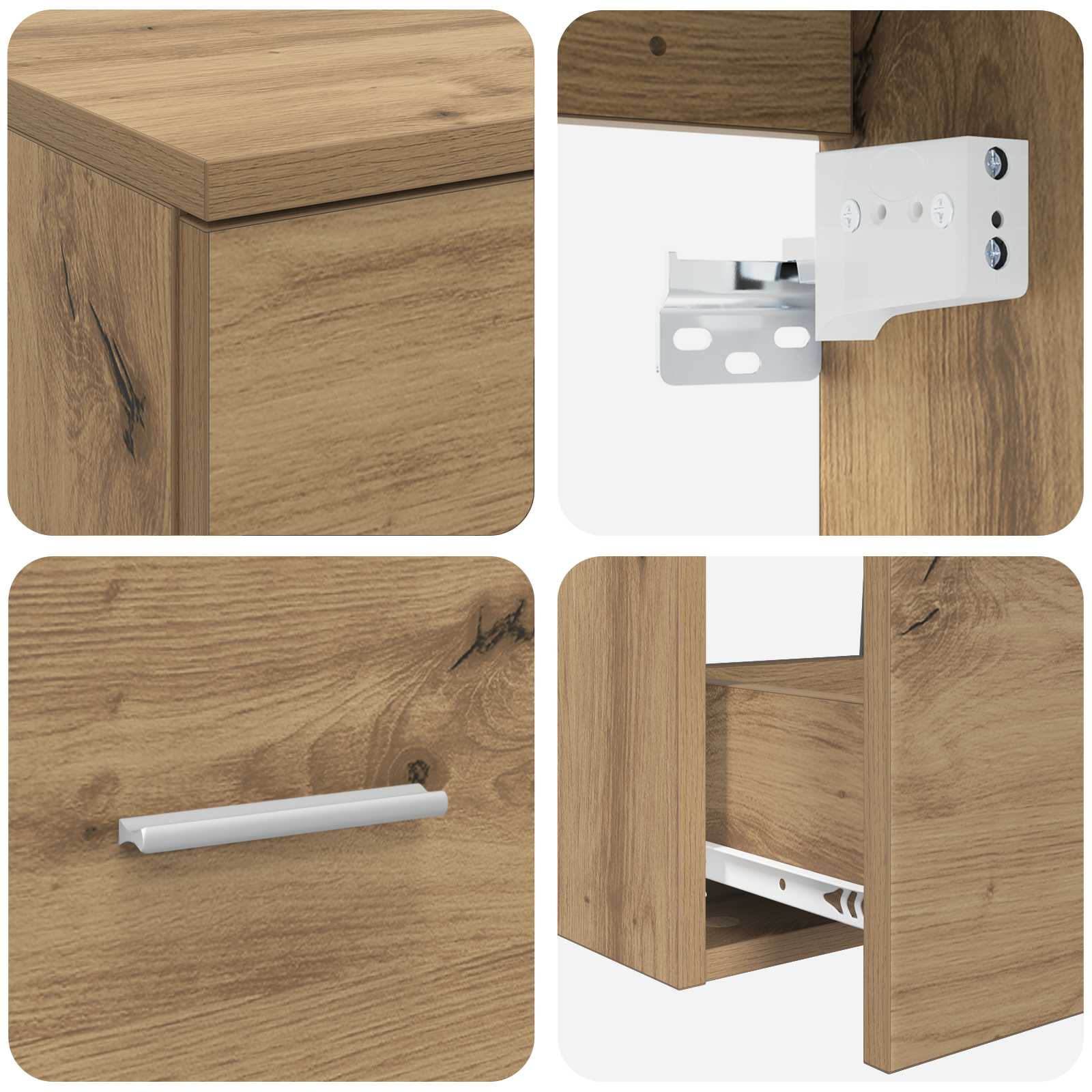 Set di mobili per il bagno 2 pz Rovere Artigianale | homemem39