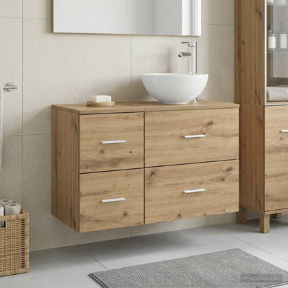 Set di mobili per il bagno 2 pz Rovere Artigianale | homemem39