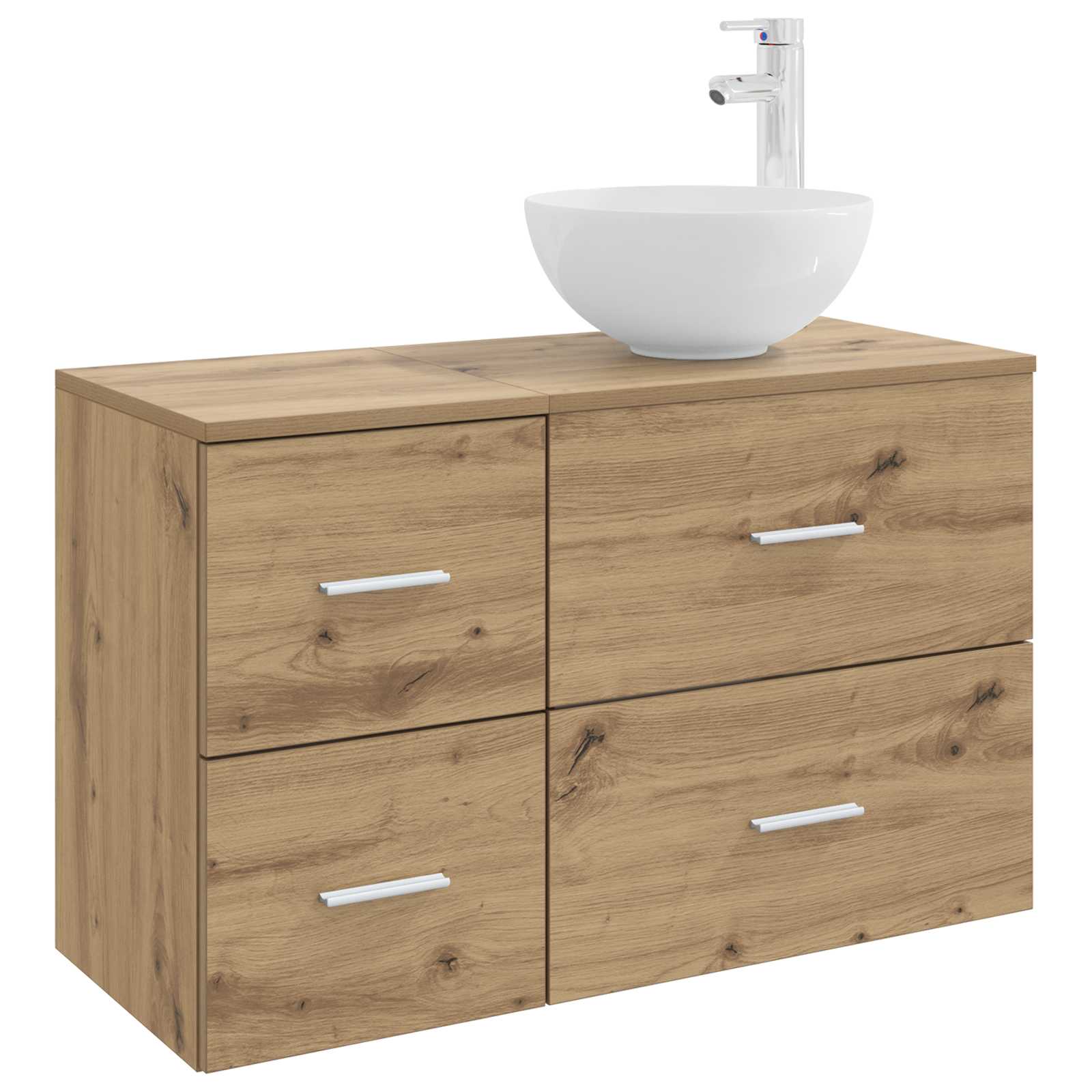 Set di mobili per il bagno 2 pz Rovere Artigianale | homemem39