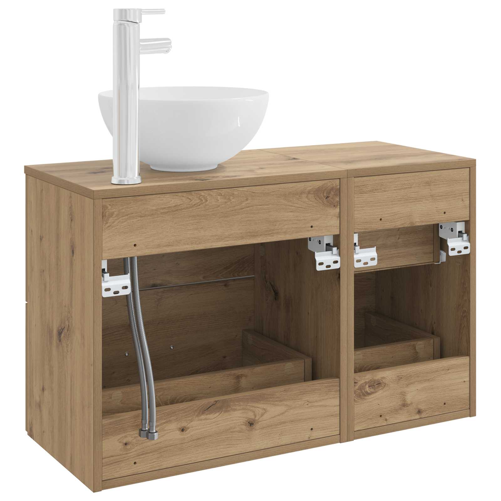 Set di mobili per il bagno 2 pz Rovere Artigianale | homemem39