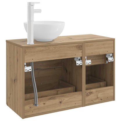 Set di mobili per il bagno 2 pz Rovere Artigianale | homemem39