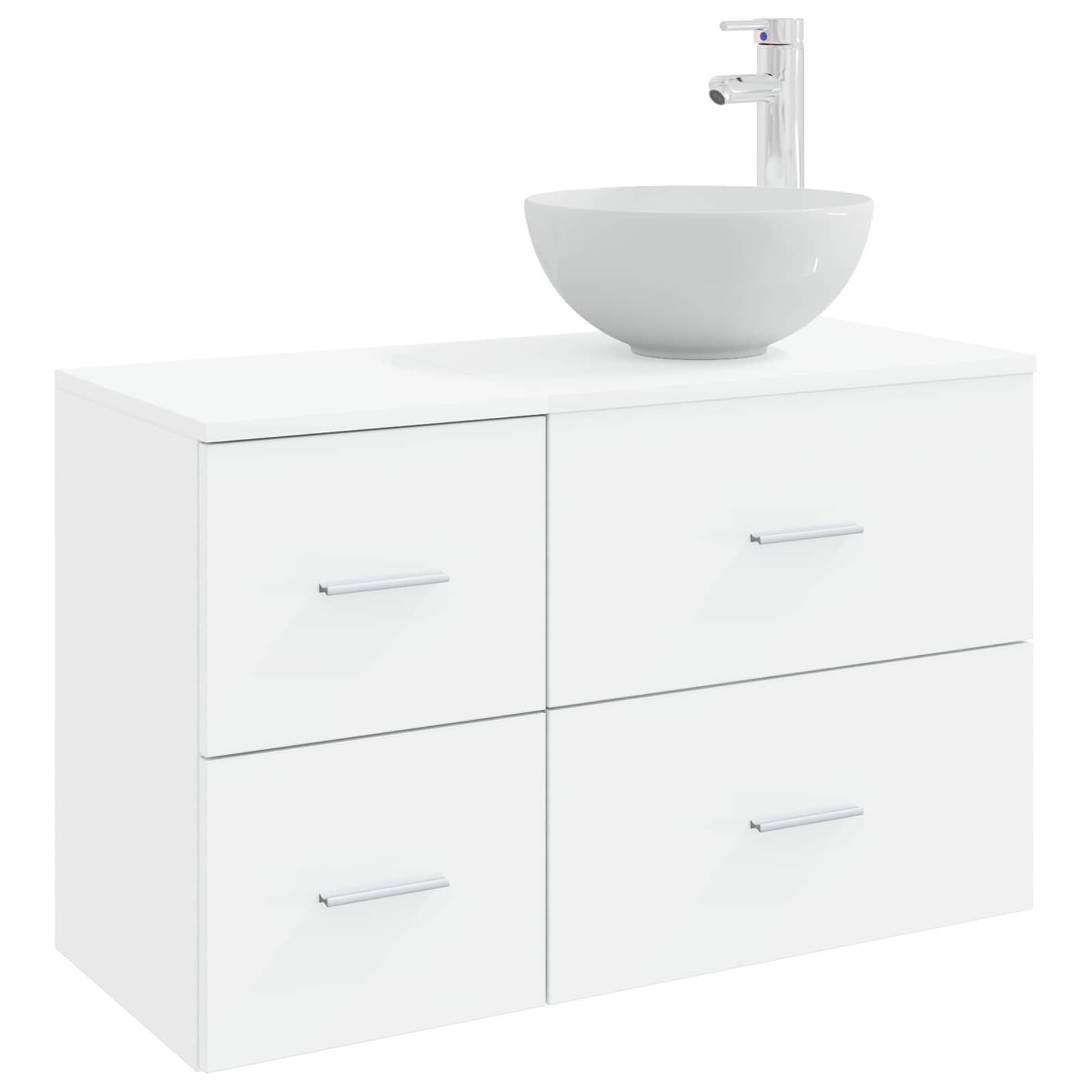 Set di mobili per il bagno 2 pcs Bianco Legno ingegnerizzato | homemem39