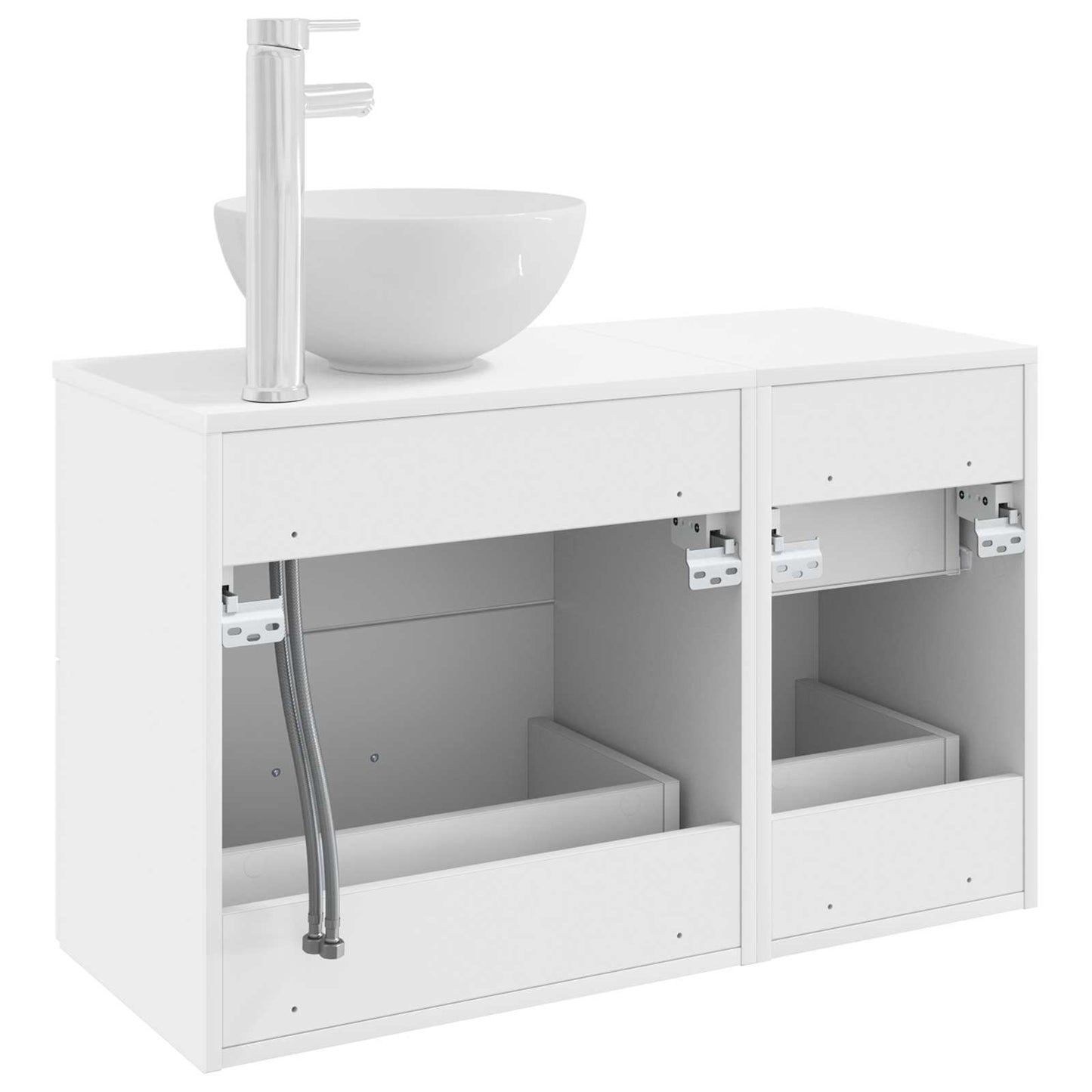 Set di mobili per il bagno 2 pcs Bianco Legno ingegnerizzato | homemem39