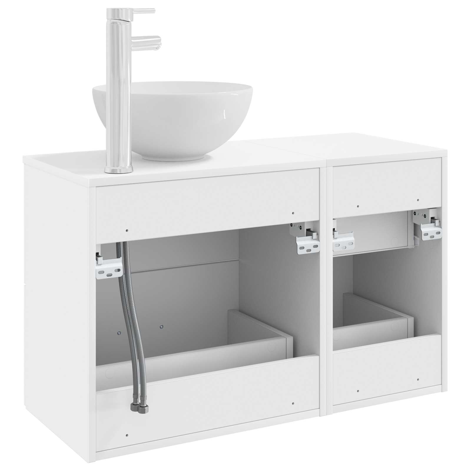 Set di mobili per il bagno 2 pcs Bianco Legno ingegnerizzato | homemem39