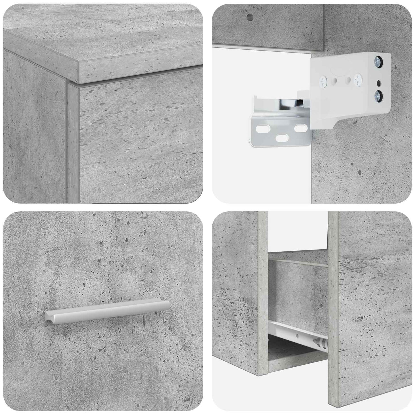 Set di mobili per il bagno 2 pcs Grigio Cemento | homemem39