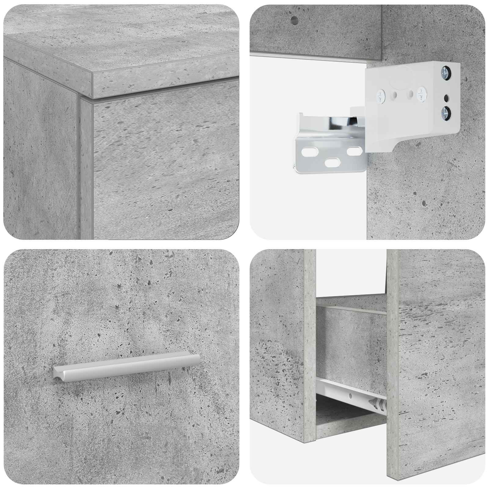 Set di mobili per il bagno 2 pcs Grigio Cemento | homemem39