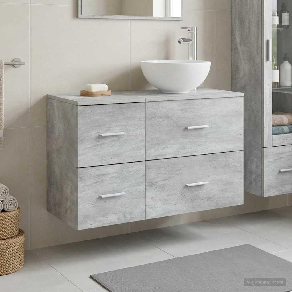 Set di mobili per il bagno 2 pcs Grigio Cemento | homemem39