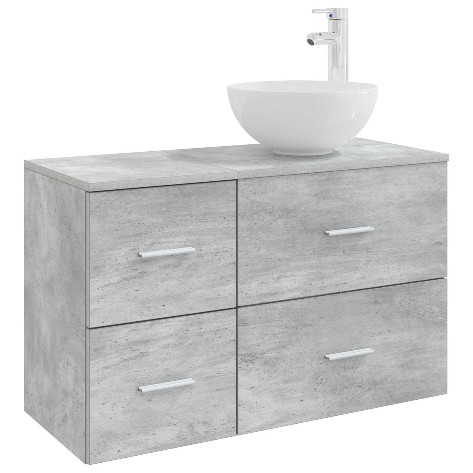 Set di mobili per il bagno 2 pcs Grigio Cemento | homemem39