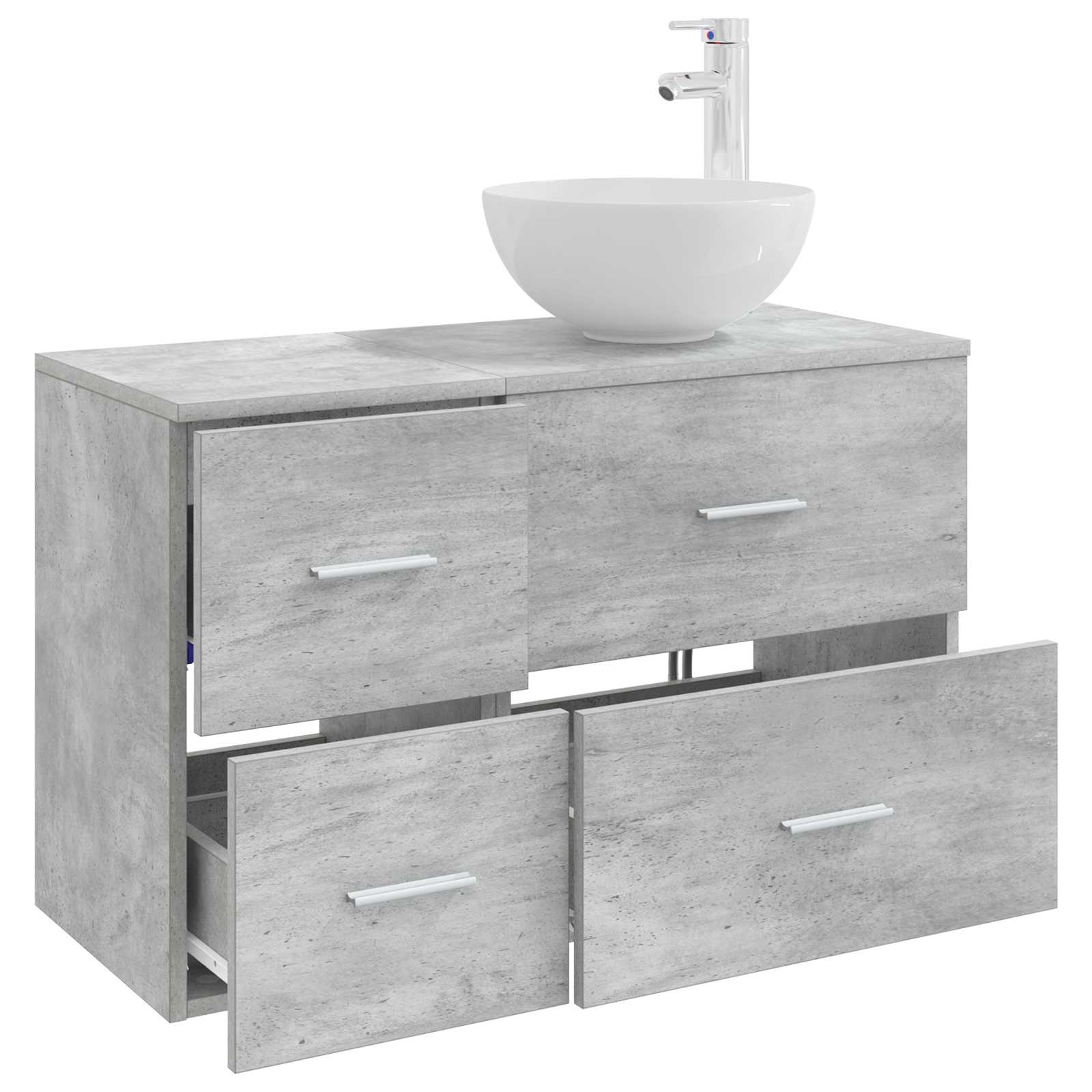 Set di mobili per il bagno 2 pcs Grigio Cemento | homemem39
