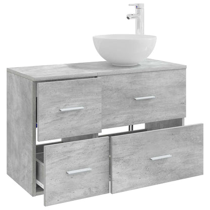 Set di mobili per il bagno 2 pcs Grigio Cemento | homemem39