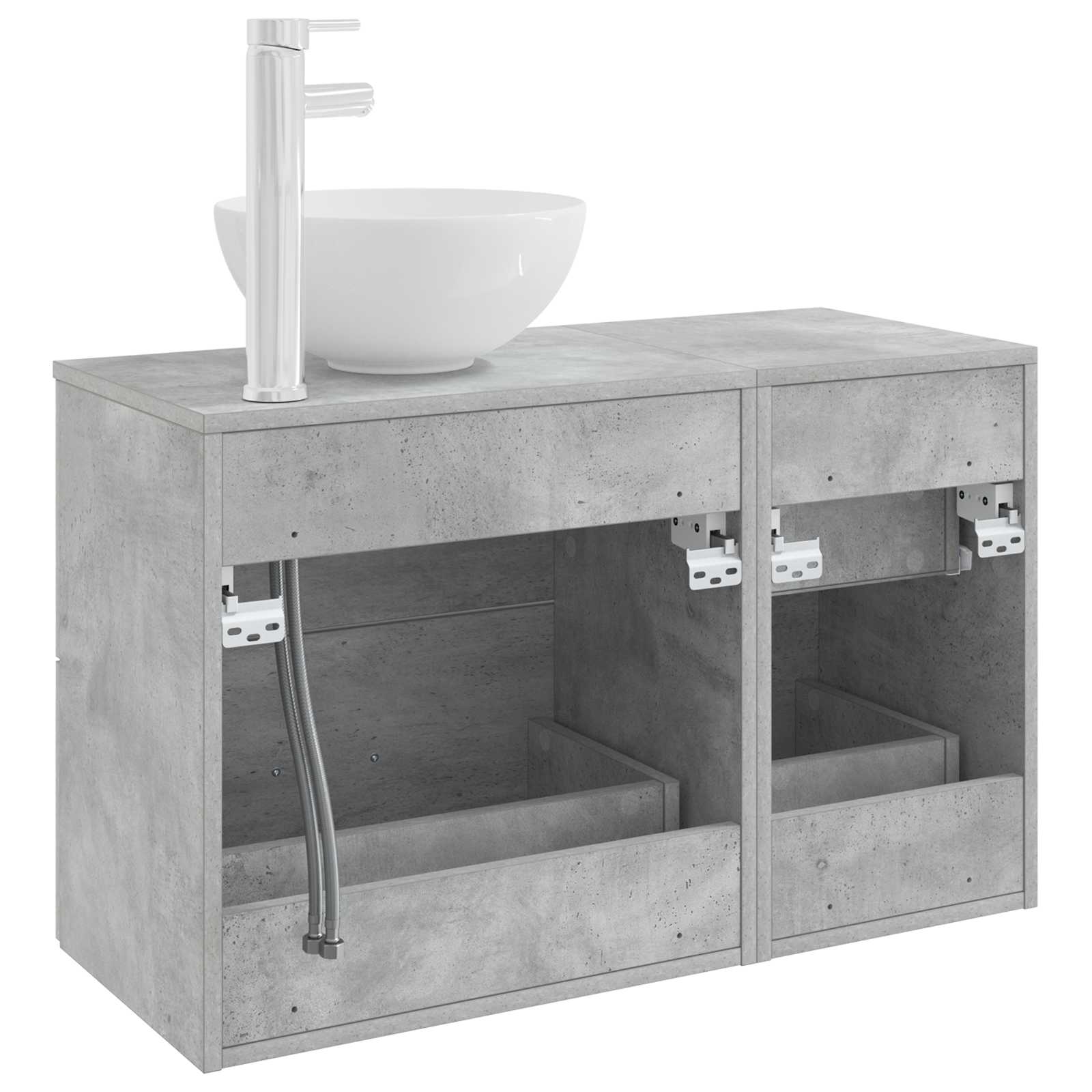 Set di mobili per il bagno 2 pcs Grigio Cemento | homemem39