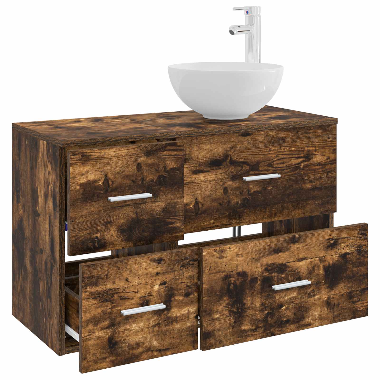 Set di mobili per il bagno 2 pcs Rovere Fumo | homemem39
