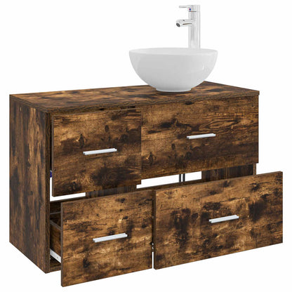 Set di mobili per il bagno 2 pcs Rovere Fumo | homemem39