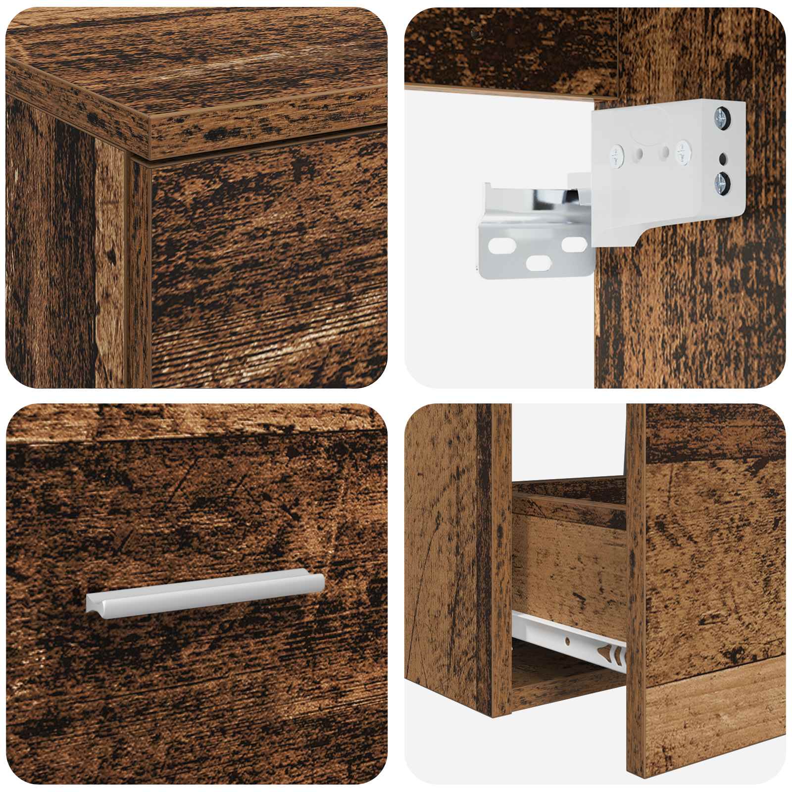 Set di mobili per il bagno 2 pcs Legno antico | homemem39