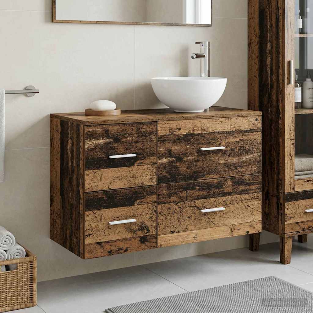 Set di mobili per il bagno 2 pcs Legno antico | homemem39