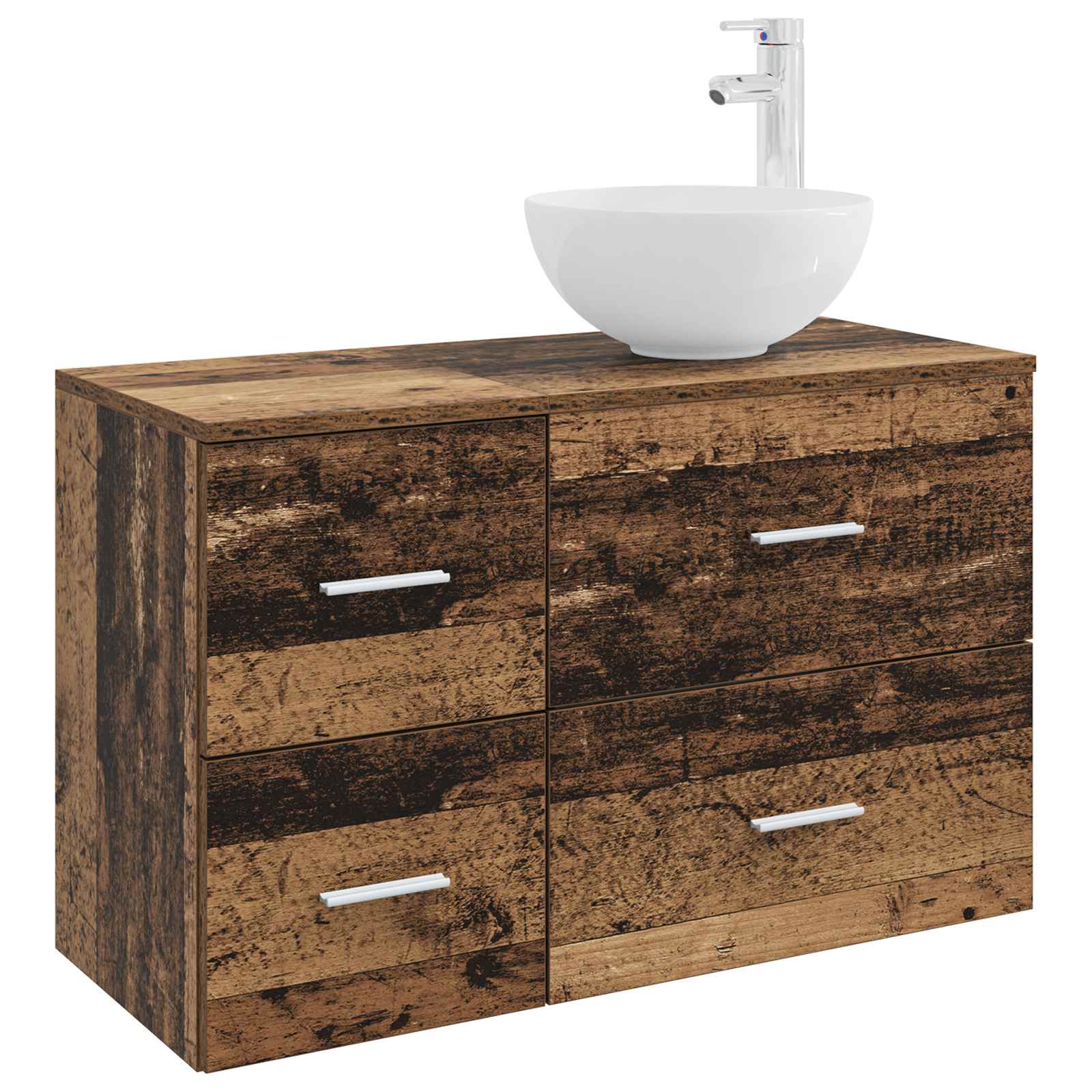 Set di mobili per il bagno 2 pcs Legno antico | homemem39