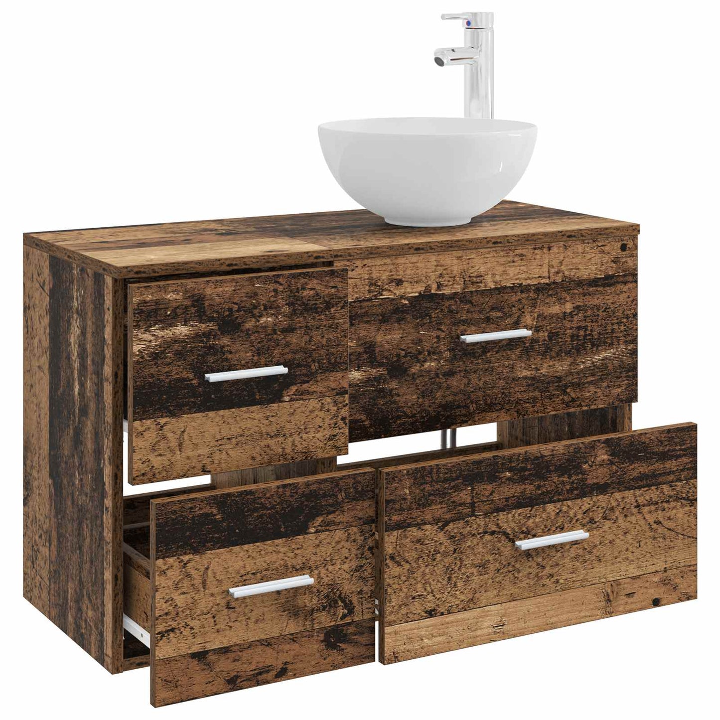 Set di mobili per il bagno 2 pcs Legno antico | homemem39
