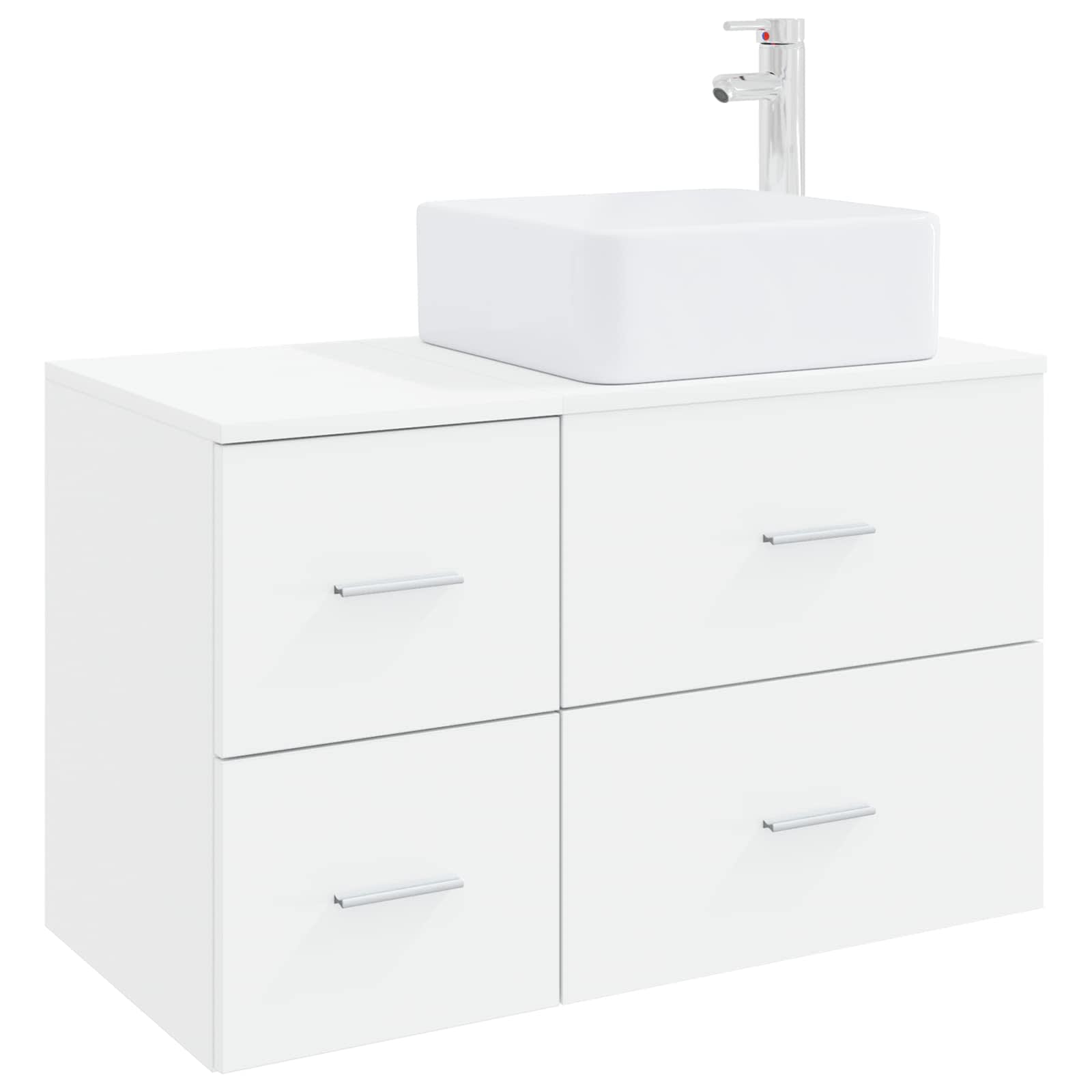 Set di mobili per il bagno 2 pcs Bianco Legno ingegnerizzato | homemem39