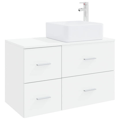 Set di mobili per il bagno 2 pcs Bianco Legno ingegnerizzato | homemem39