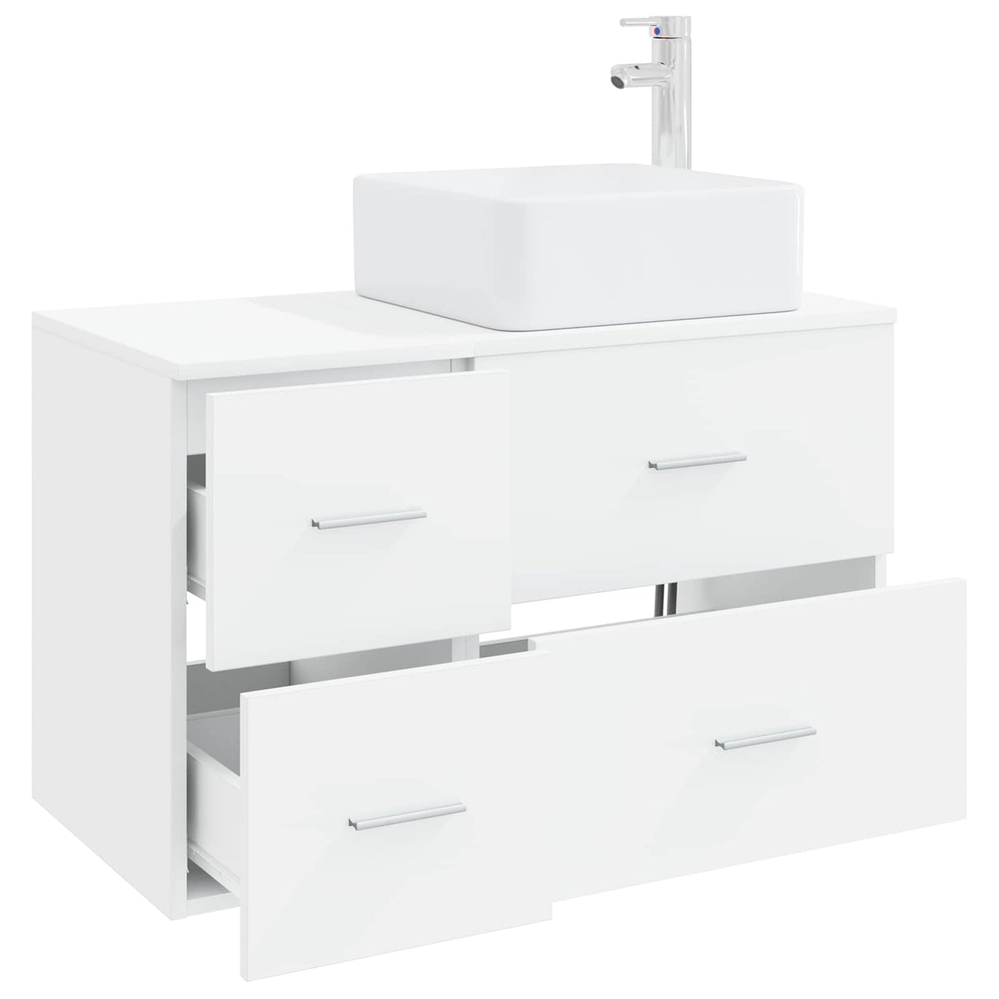 Set di mobili per il bagno 2 pcs Bianco Legno ingegnerizzato | homemem39