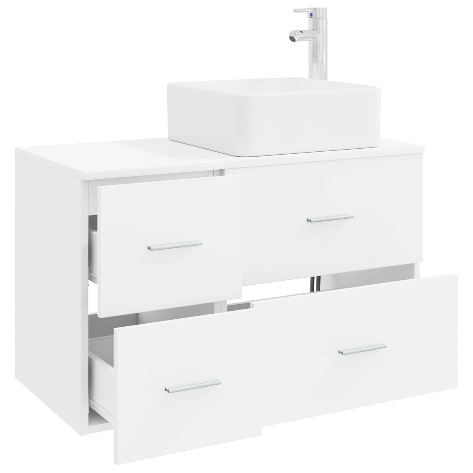 Set di mobili per il bagno 2 pcs Bianco Legno ingegnerizzato | homemem39