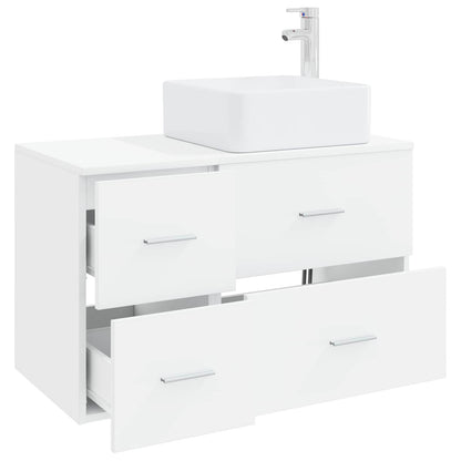 Set di mobili per il bagno 2 pcs Bianco Legno ingegnerizzato | homemem39