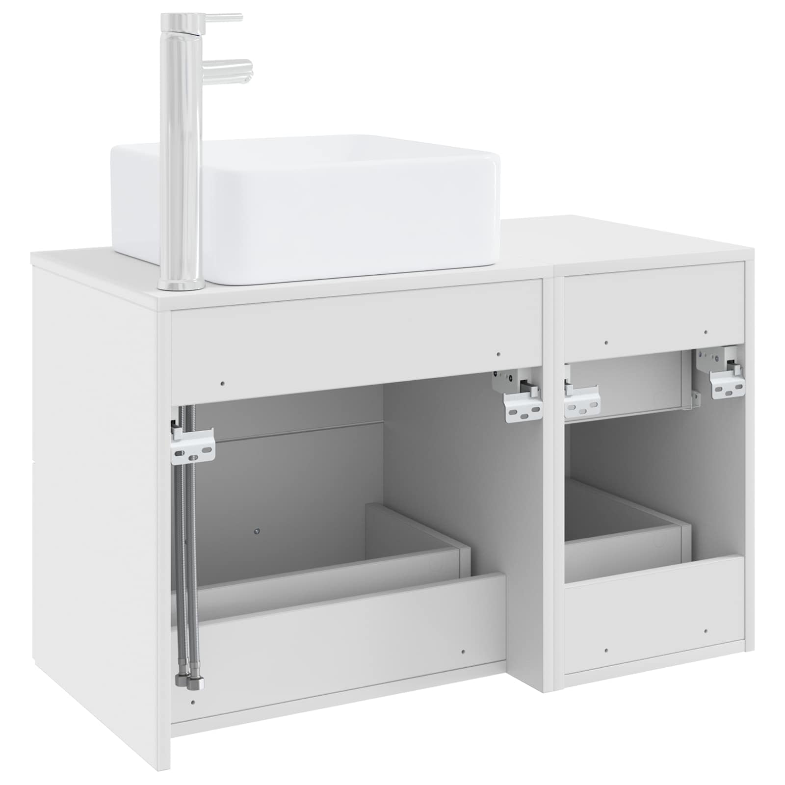 Set di mobili per il bagno 2 pcs Bianco Legno ingegnerizzato | homemem39