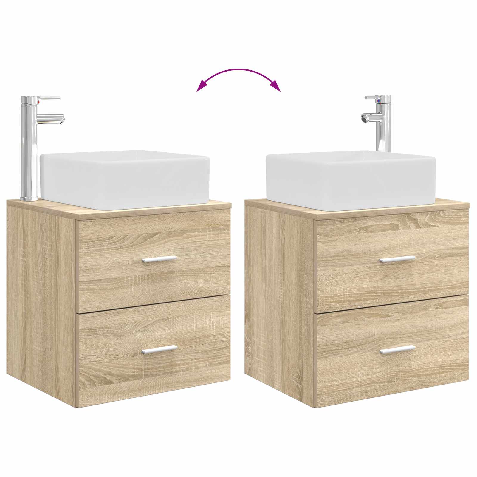 Set di mobili per il bagno 2 pcs Rovere Sonoma | homemem39