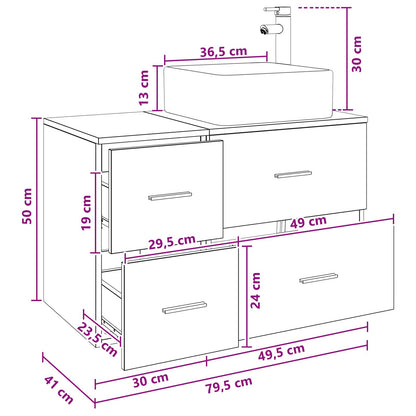 Set di mobili per il bagno 2 pcs Rovere Sonoma | homemem39