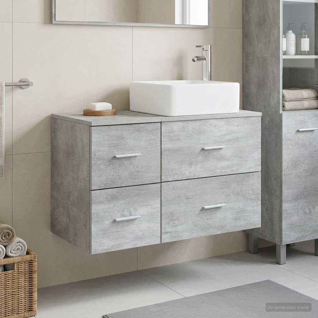 Set di mobili per il bagno 2 pcs Grigio Cemento | homemem39