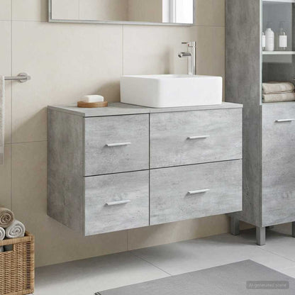 Set di mobili per il bagno 2 pcs Grigio Cemento | homemem39