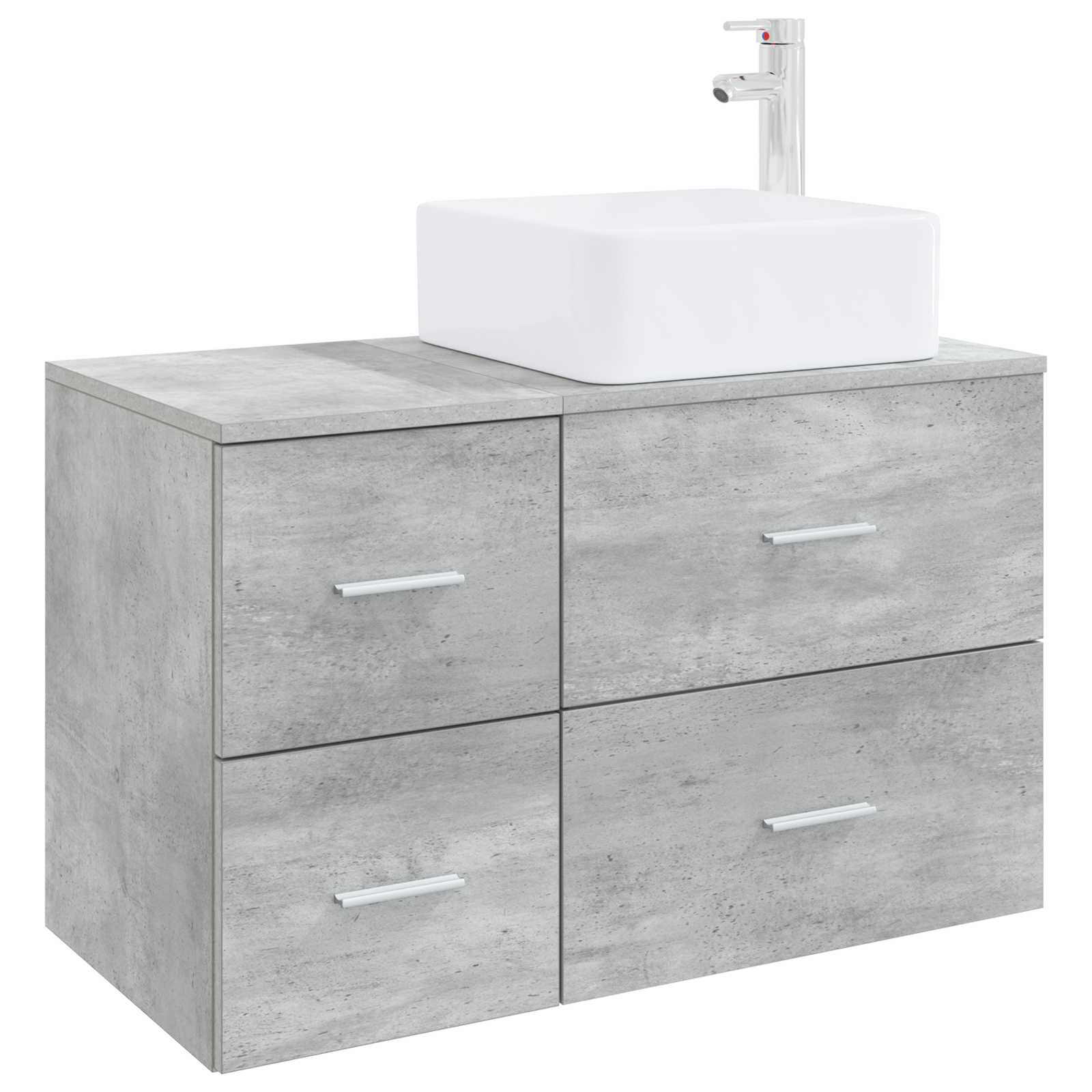 Set di mobili per il bagno 2 pcs Grigio Cemento | homemem39