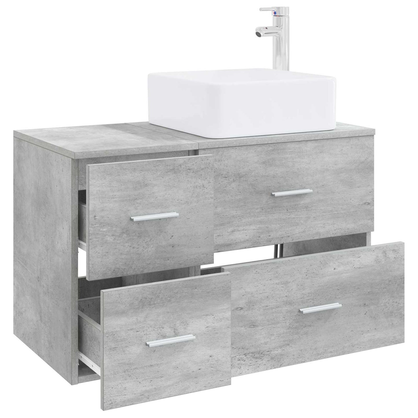 Set di mobili per il bagno 2 pcs Grigio Cemento | homemem39