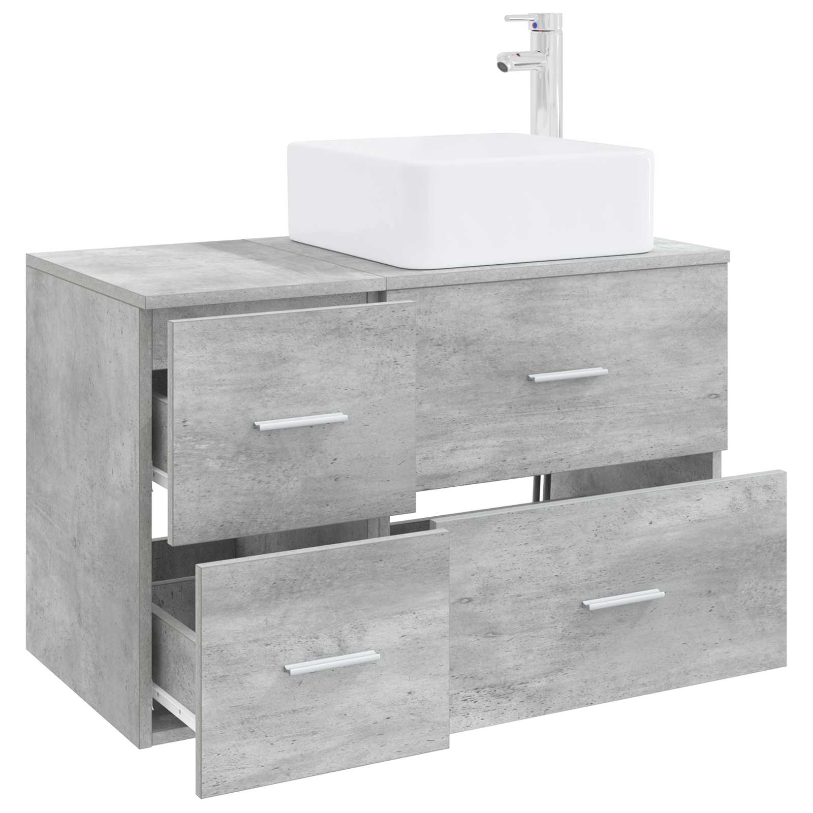 Set di mobili per il bagno 2 pcs Grigio Cemento | homemem39