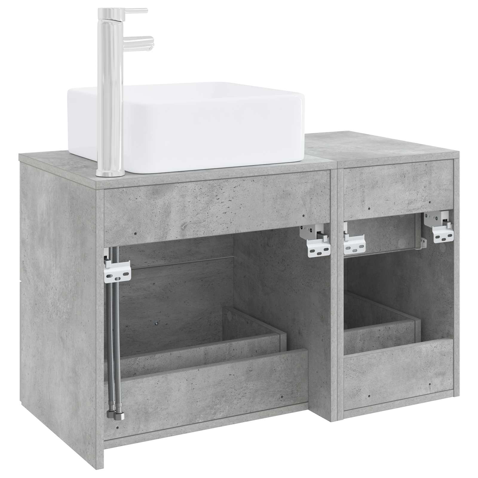 Set di mobili per il bagno 2 pcs Grigio Cemento | homemem39