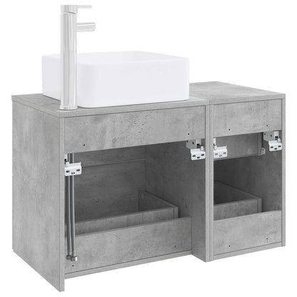 Set di mobili per il bagno 2 pcs Grigio Cemento | homemem39