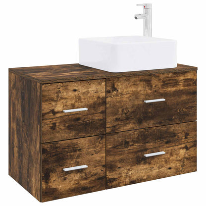 Set di mobili per il bagno 2 pcs Rovere Fumo | homemem39