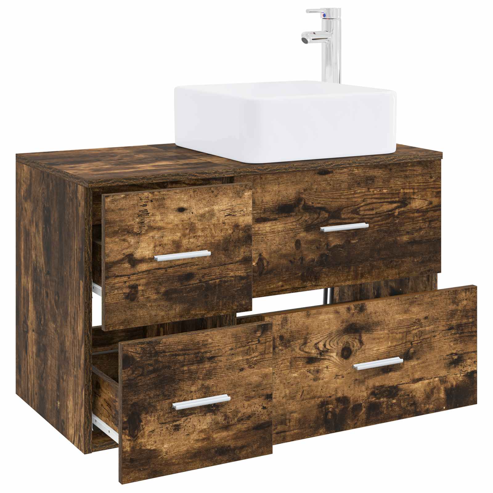 Set di mobili per il bagno 2 pcs Rovere Fumo | homemem39